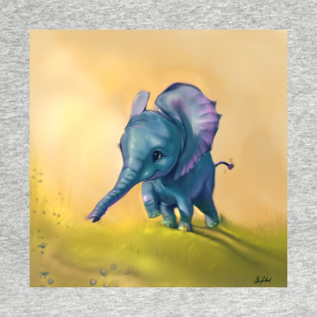 Little blue elephant by Artofokan